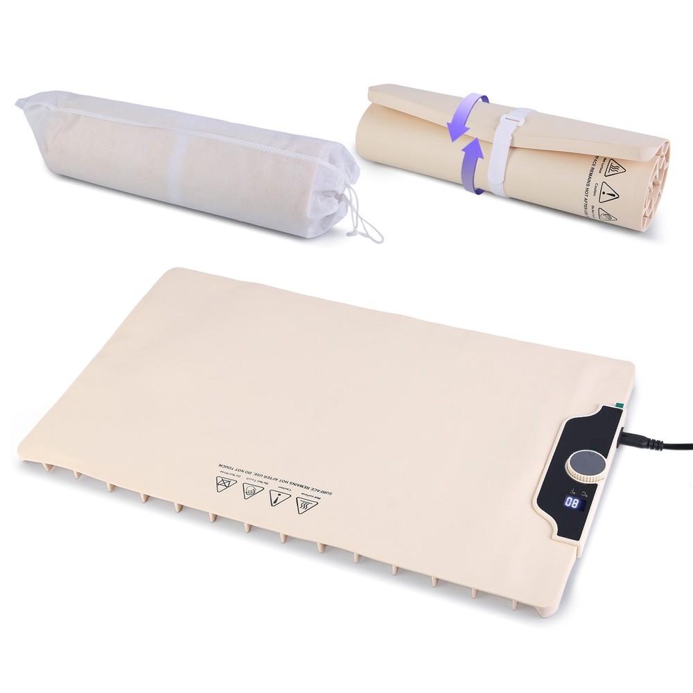 Electric Food Warming Tray Adjustable Temperature Timer Portable Heating Mat