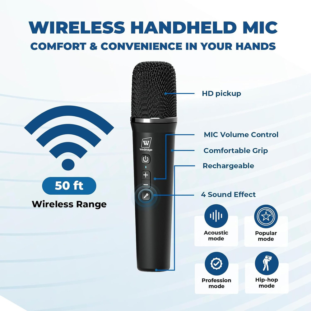 Voice Amplifier with Wireless Microphone & Speaker - Portable Mini Bluetooth PA