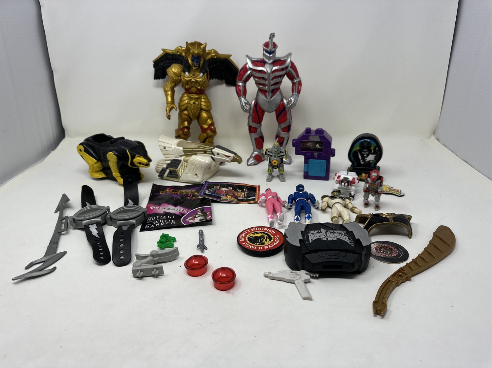 Vintage Power Rangers Toy Lot Bandai 90s Figures parts, and other Items.