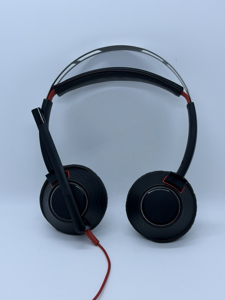 Poly Blackwire 5220 USB-C Wired Stereo Headset Boom Mic Tested D4