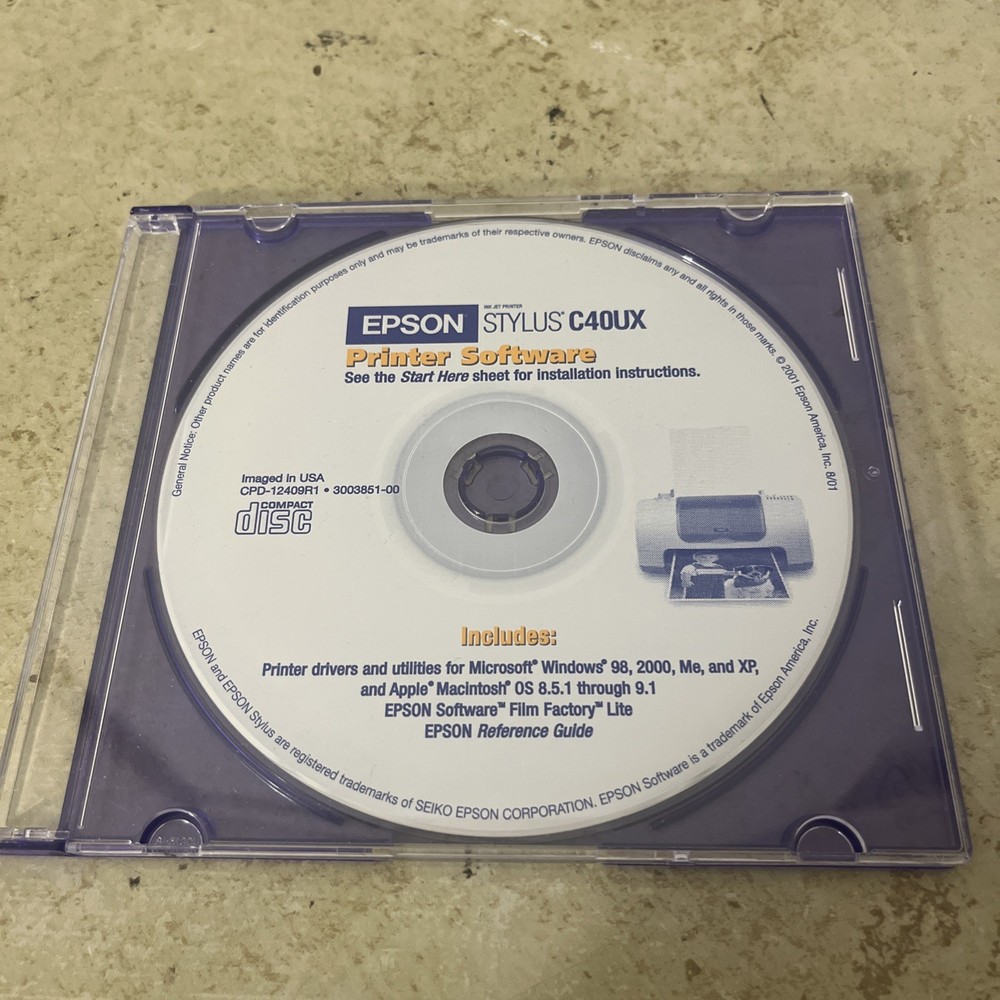 EPSON Stylus C40 Series Printer Software Drivers and Utilities Disc