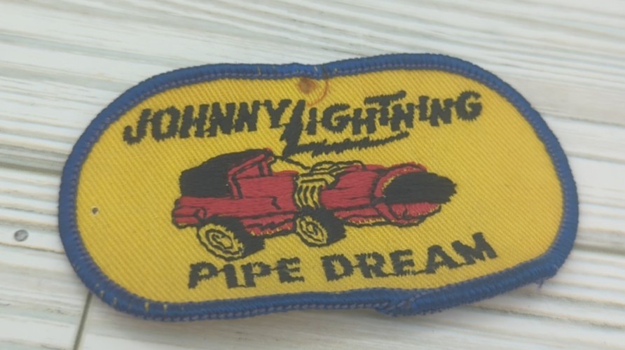 Vintage Rally Patch JOHNNY LIGHTNING PIPE DREAM Embroidered Twill Patch