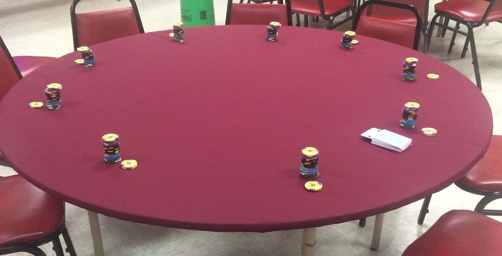 Felt Poker table cover - Ruby Red for round table - elastic edge - MTO fs
