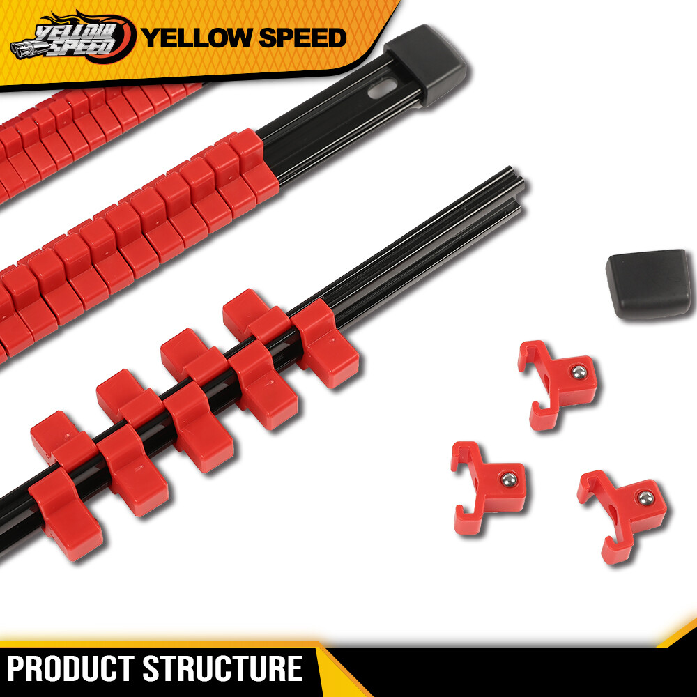 6Pcs New Socket Rail Sliding Holder Rack Tool Mountable Industrial 1/4 3/8 1/2