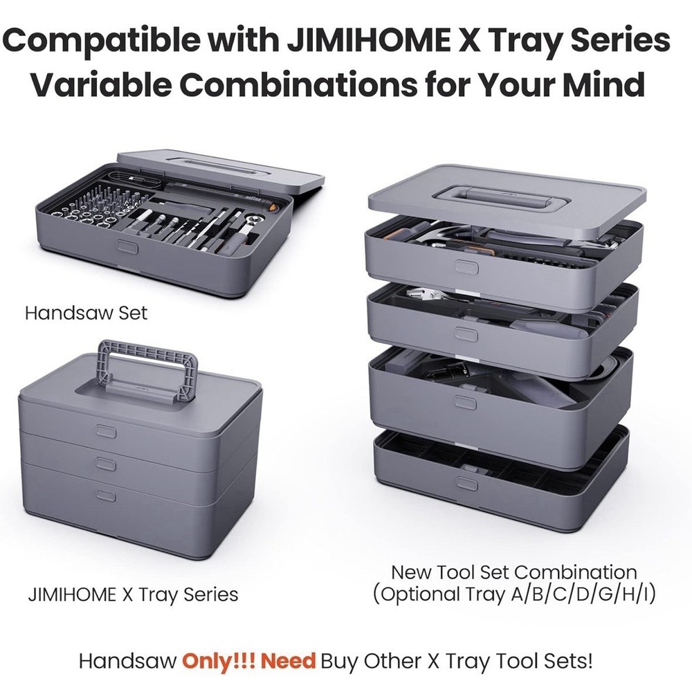 Jimihome Stackable Tool Kit Tray Set I Electronic Cordless Screwdriver Set