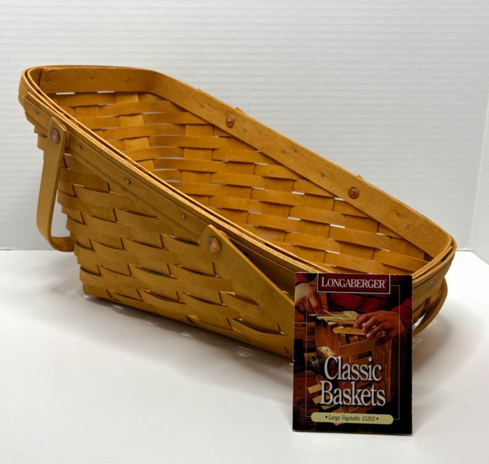 LONGABERGER 1998 Large Vegetable Basket w/Paperwork