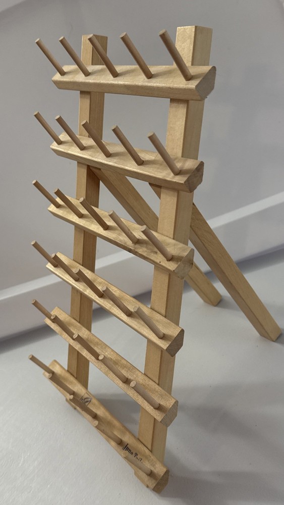 June Tailor Thread Spool Rack Free standing 30 Spools Wood Folding