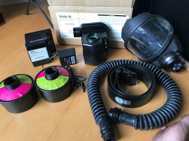 MSA OPTIMAIR 6 A PAPR COMPLETE SET WITH FRESH BATTERY