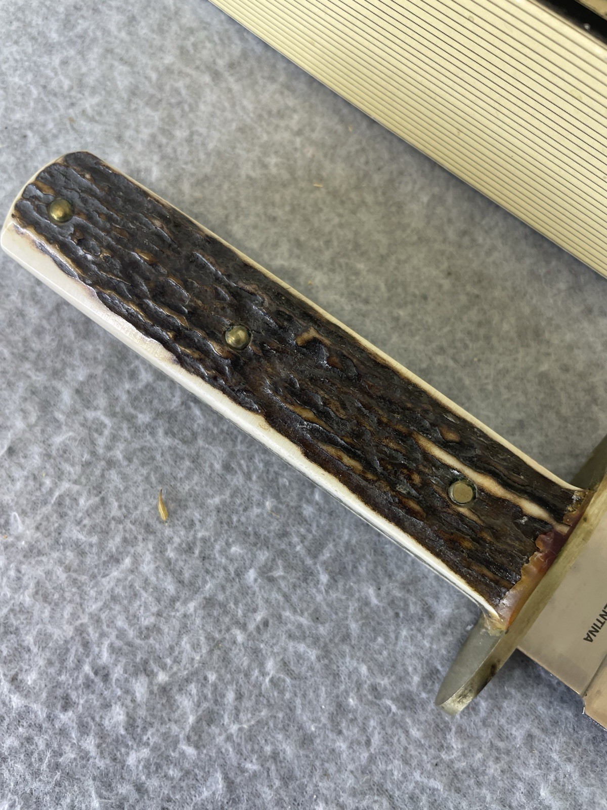 J. Russell Green River Works Argentina Bowie Knife Stag Handle