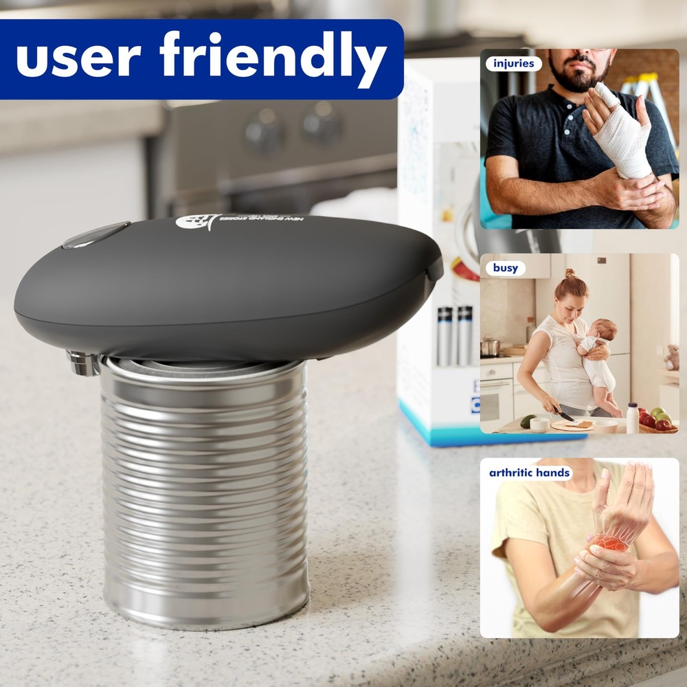 Automatic Electric Can Opener - Hands-Free Operation, Smooth Edge Cutting, Ba...