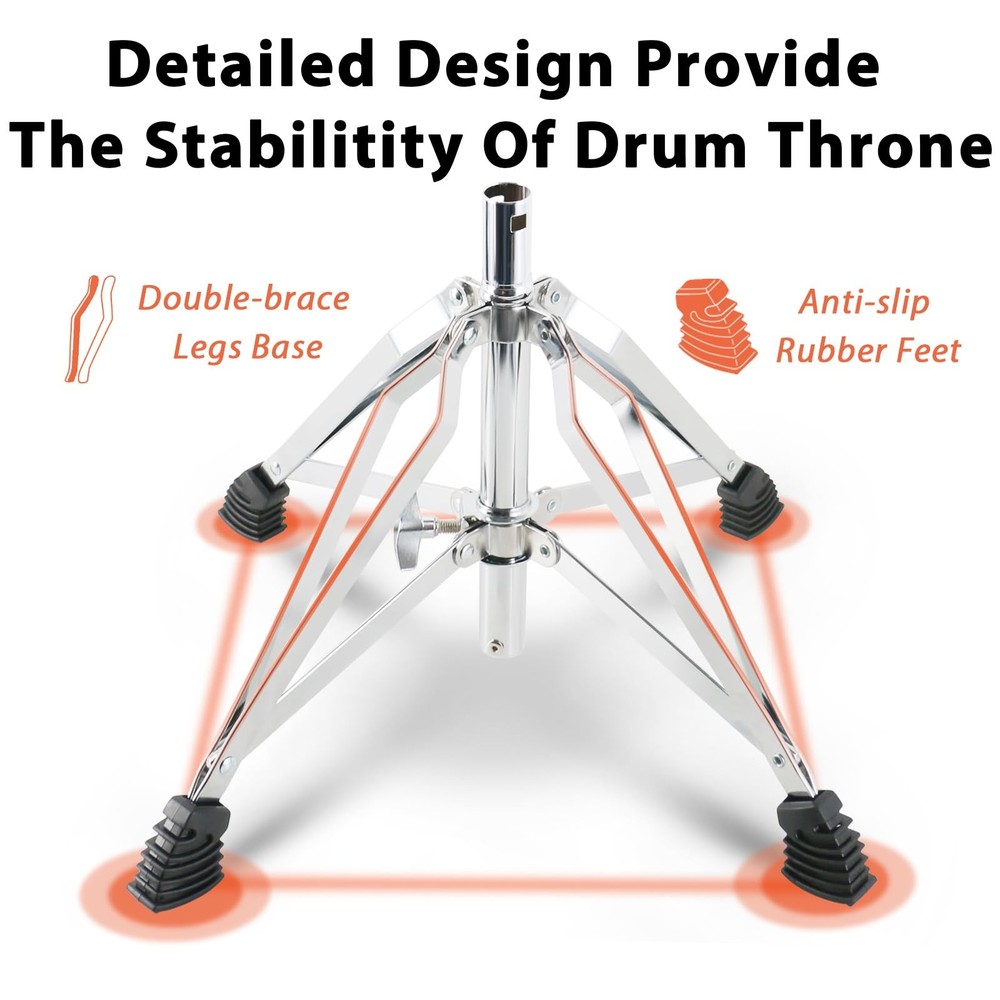 Drum Throne Drum Stools with 4 Legs Support,Universal Height Adjustable Drum ...