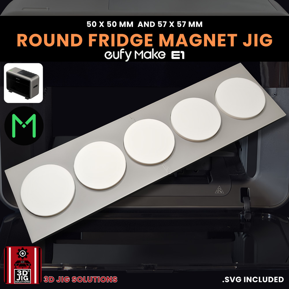 EufyMake E1 UV Printer Jig | Round Magnet Template