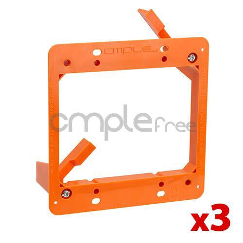 3x Low Voltage 2 Dual Bracket Mount Multipurpose DryWall Mounting WallPlate NEW