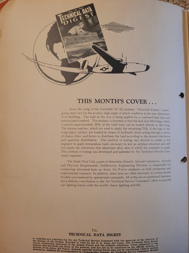 Rare Army Air Forces technical data Digest August 1945.