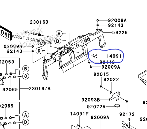 OEM 2009-2024 KAWASAKI MULE 4000 4010 KAF620 TRANS SPEEDOMETER COVER DASH EMBLEM