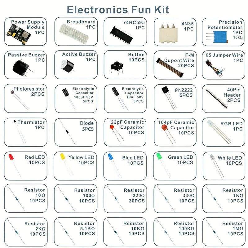 ‌Arduino Prototyping Bundle: 830pcs Essential Components w/ Storage Case‌