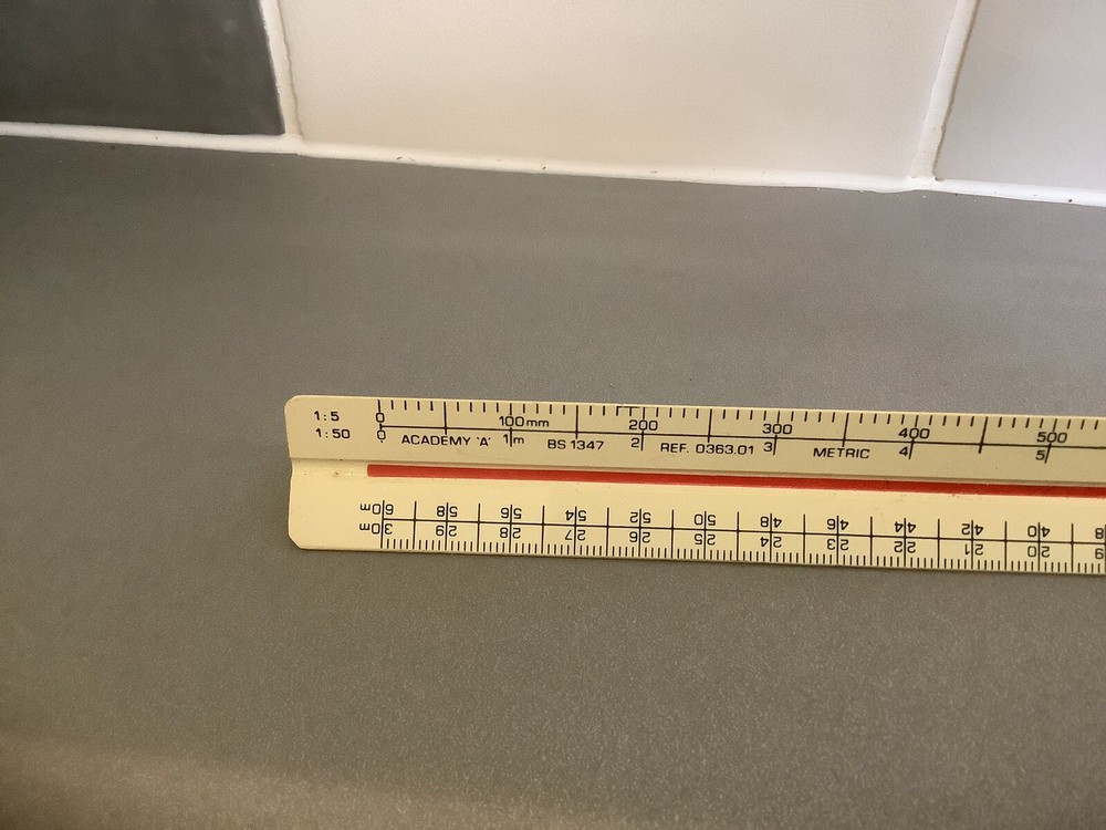 Vintage Blundell Harling Triangular Architects / Engineers Metric Scale Rule
