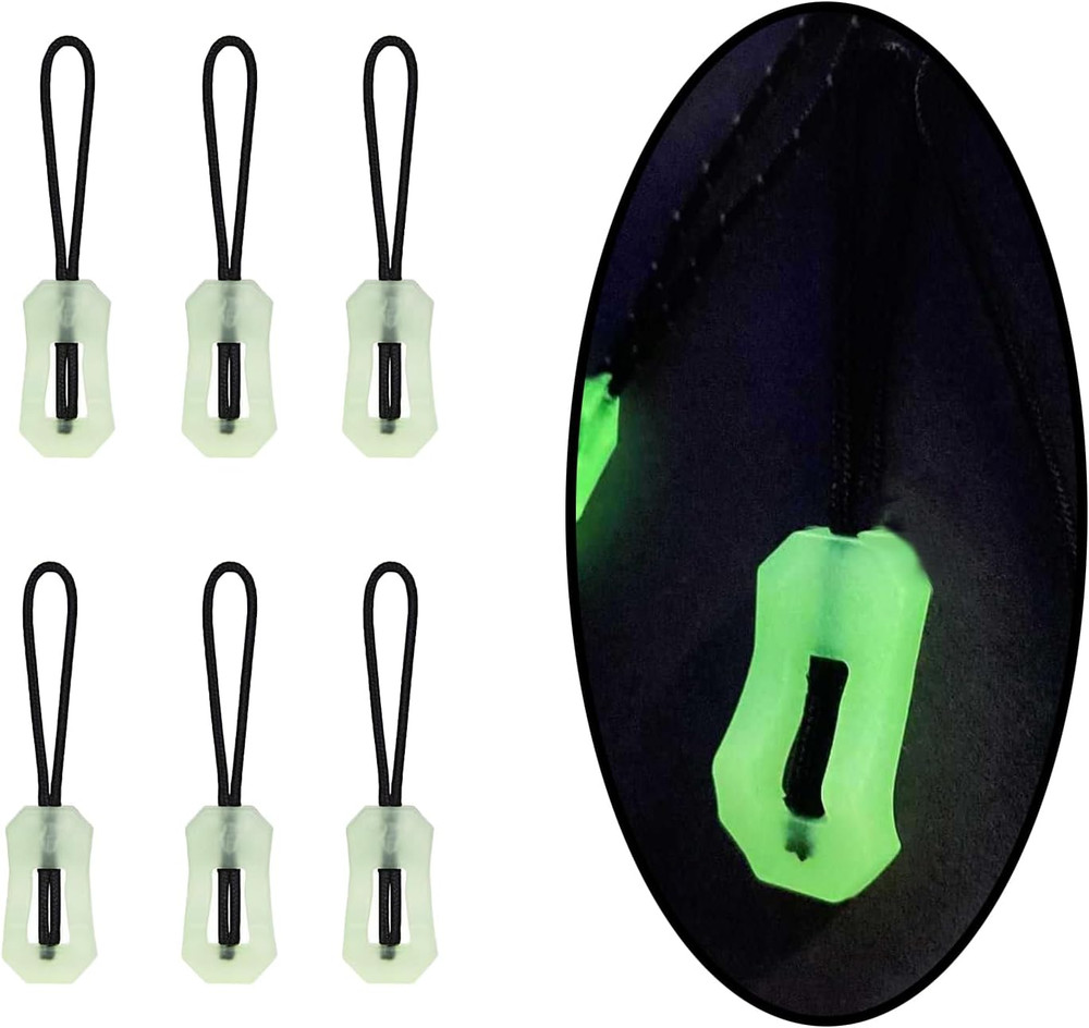20 Pcs Self Luminous Zipper Pulls, Zipper Puller Head Glow in the Dark Antilost