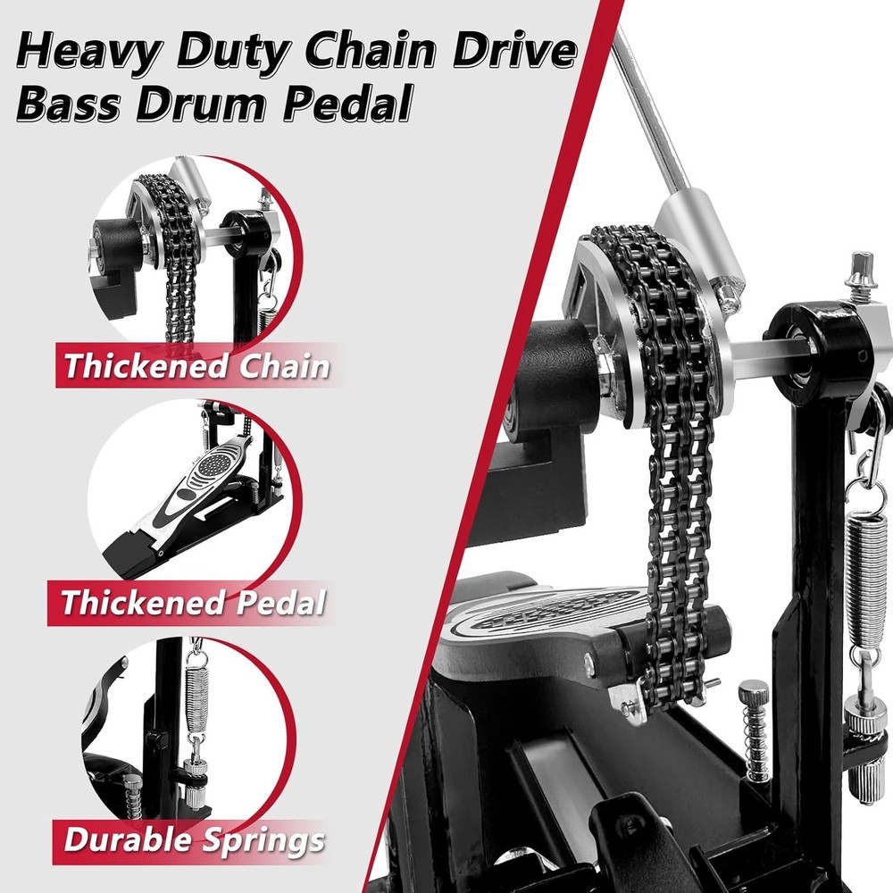 Versatile Double Bass Drum Pedal with Customizable Features for All Genres