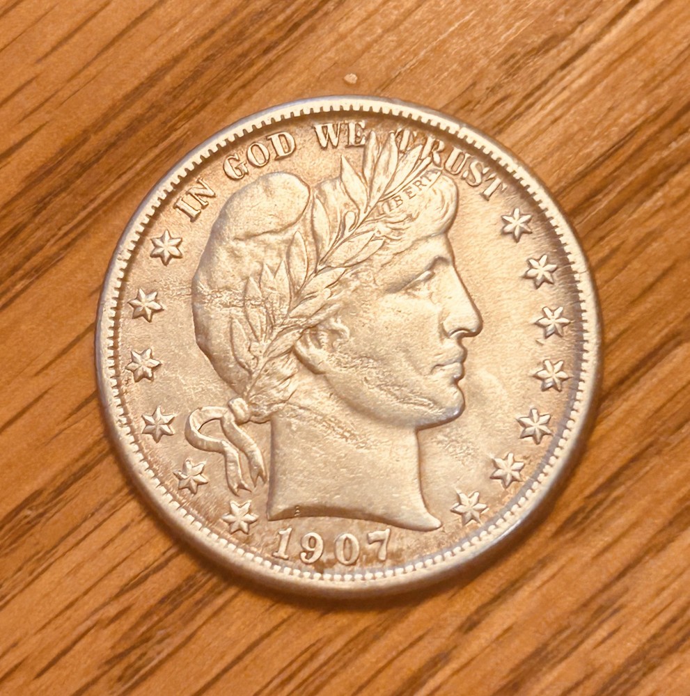 1907-O 50C BARBER SILVER HALF DOLLAR - Obverse Damage