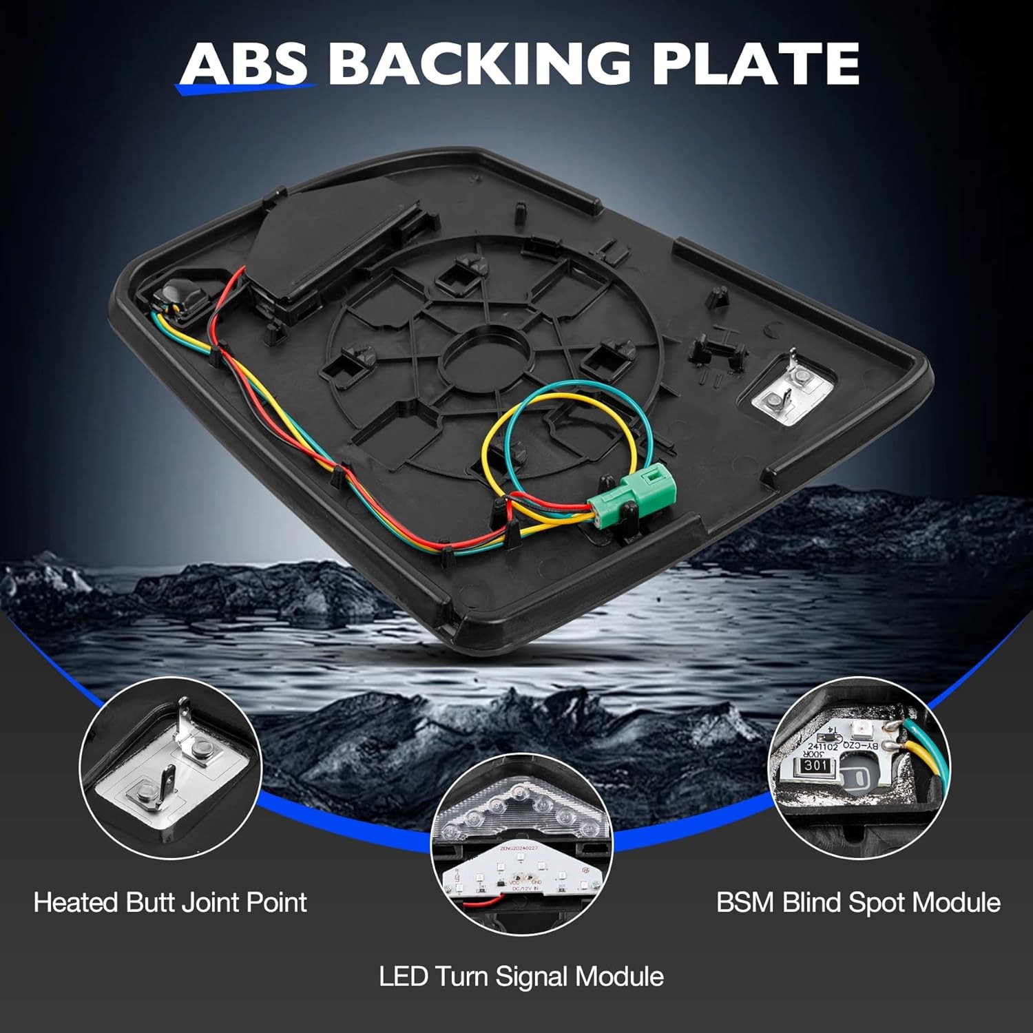 Right Passenger Side Heated Mirror Glass w/ BSM Signal For 02-20 Toyota Tundra