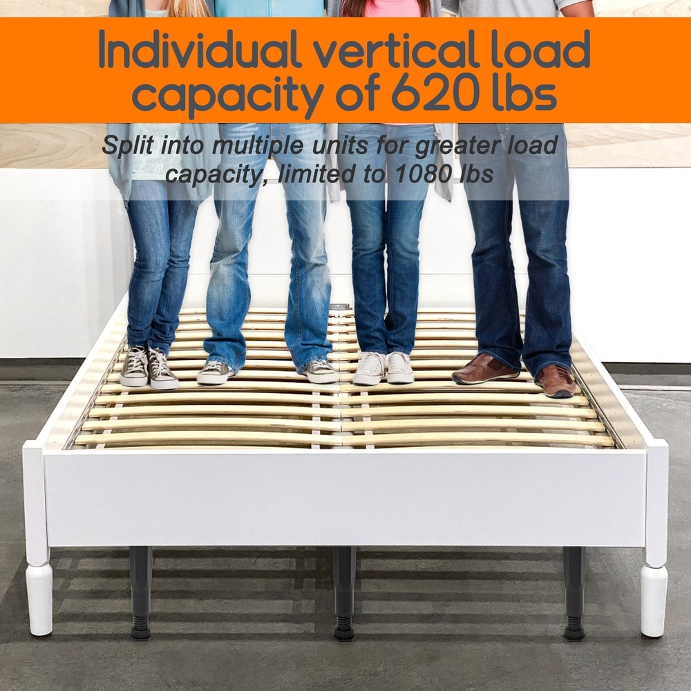 6PCS Bed Frame Support Legs Adjustable (7.75"-13.5") - Heavy Duty for Maximum...