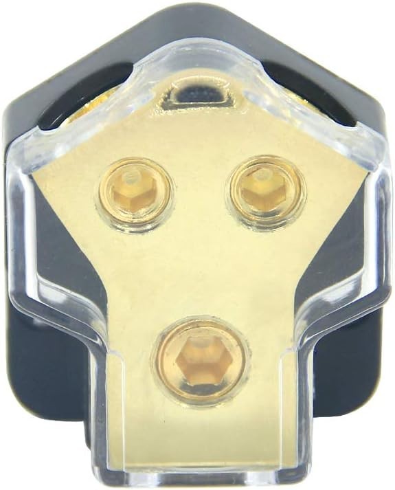 High-Performance 2-Way Car Audio Power Distribution Block - 0/2/4 Gauge Input