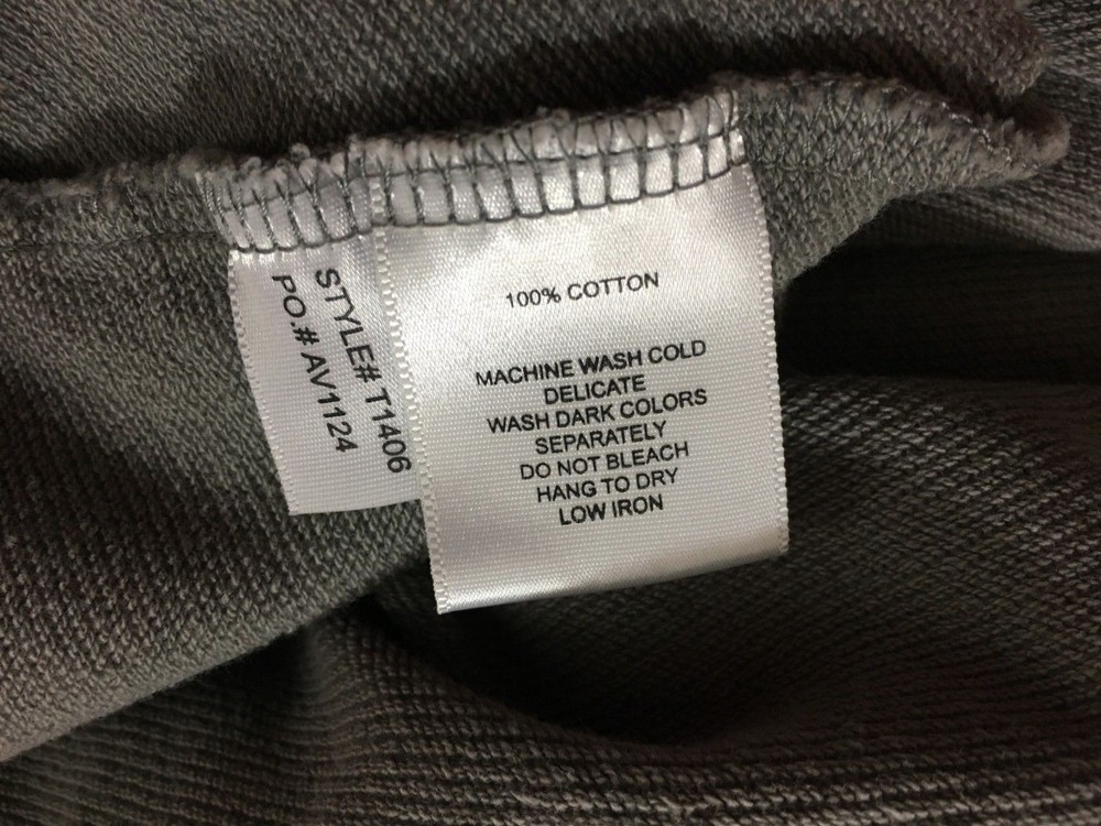 AUR Gray Quarter Zip Pullover Jacket Mens XL 100% Cotton