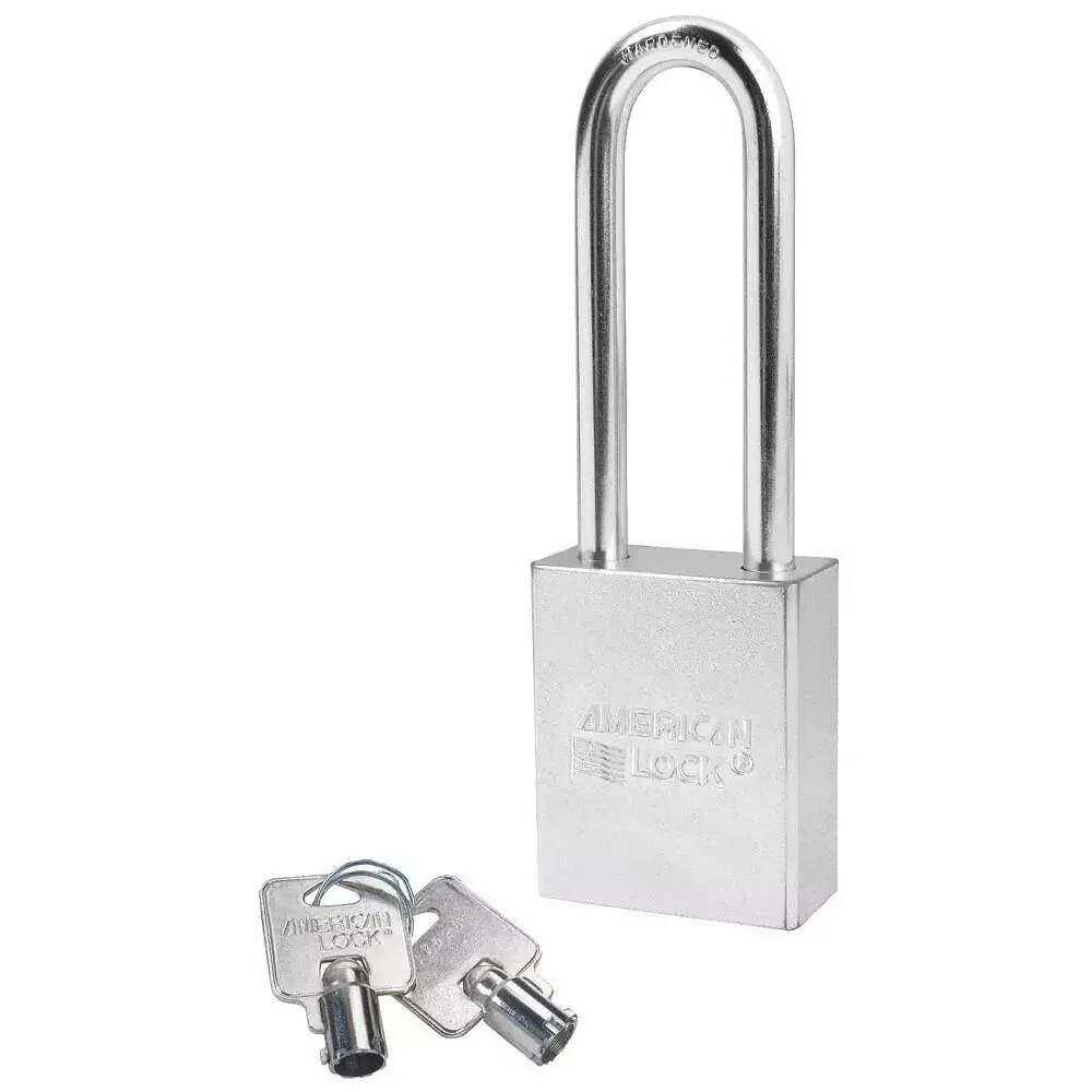 AMERICAN LOCK A7202KA Keyed Padlock, 3/4 in,Rectangle,Silver
