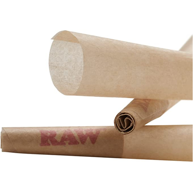 Authentic RAW Classic King Size Pre-Rolled Cones 200 Pack 🌟3 in 1 Grinder