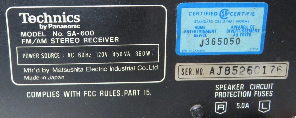 TECHNICS SA-600 RECEIVER WORKS PERFECT SERVICED FULLY RECAPPED + LED's