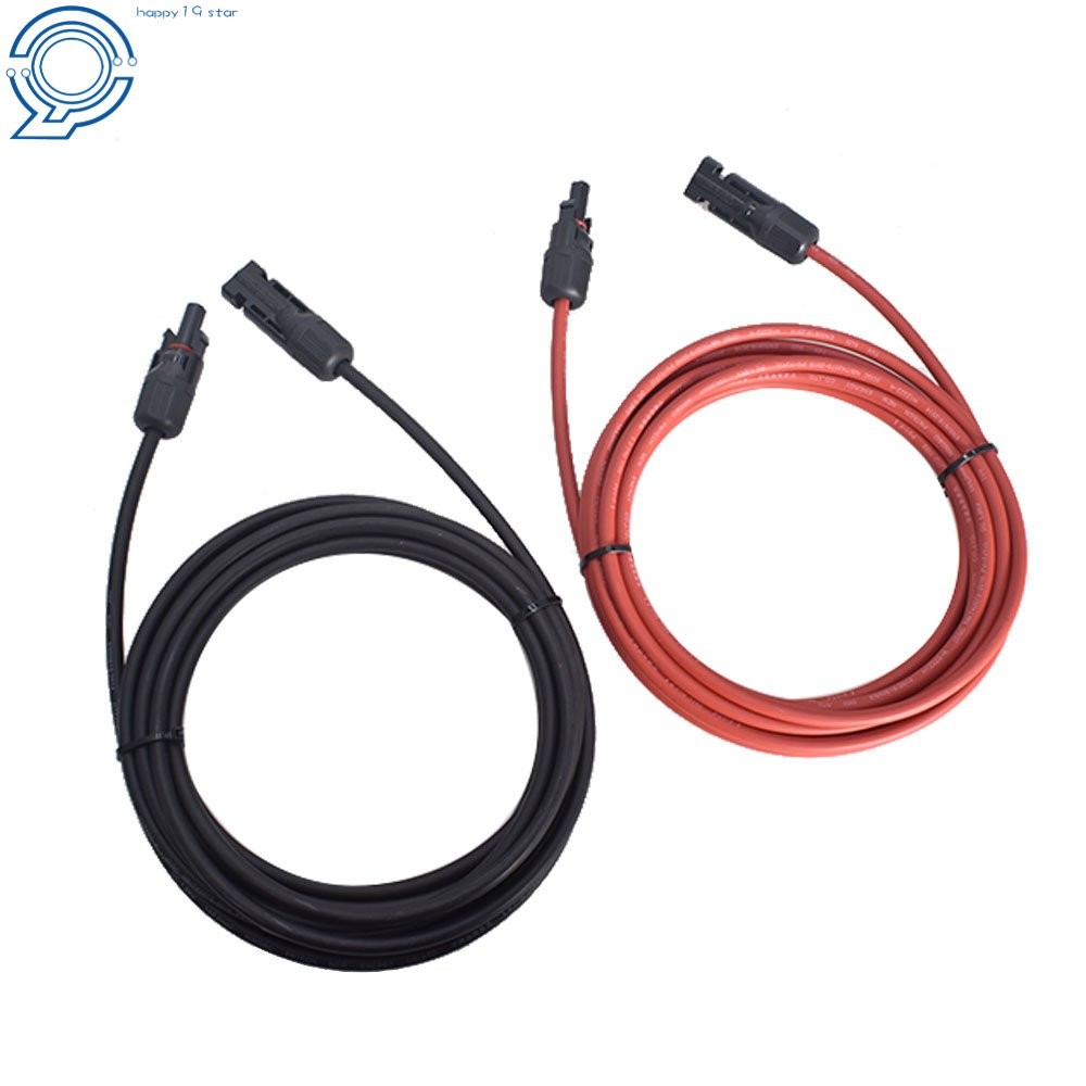1 Pair 15 FT Black+Red 12AWG Labwork Solar Panel Extension Cable Wire Connector
