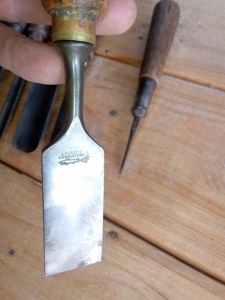 Vintage E A Berg Chisel - Eskilstuna Sweden + other Woodworking tools