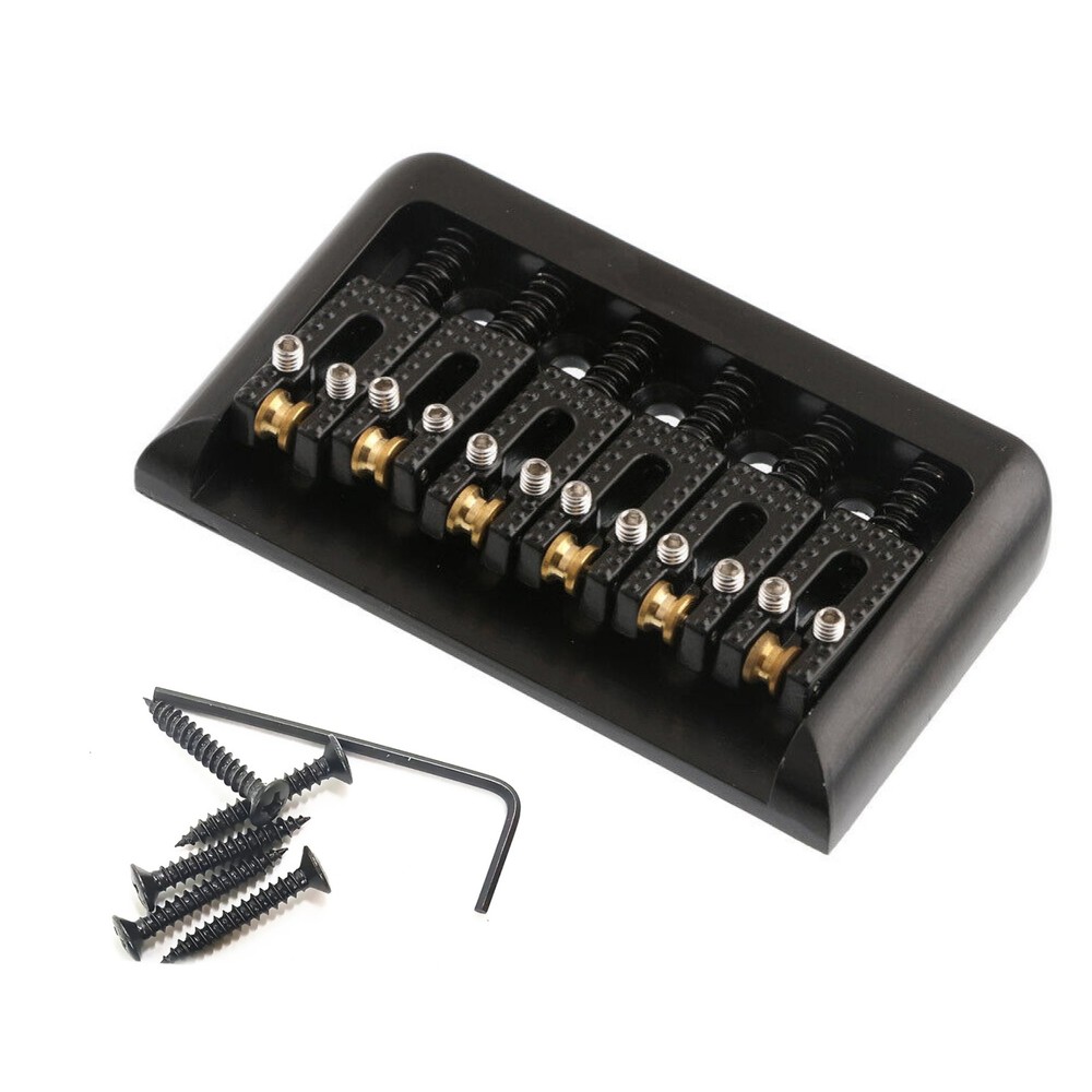 6 String Roller Saddle Hardtail Bridge Durable For Electric Guitar Replacement C