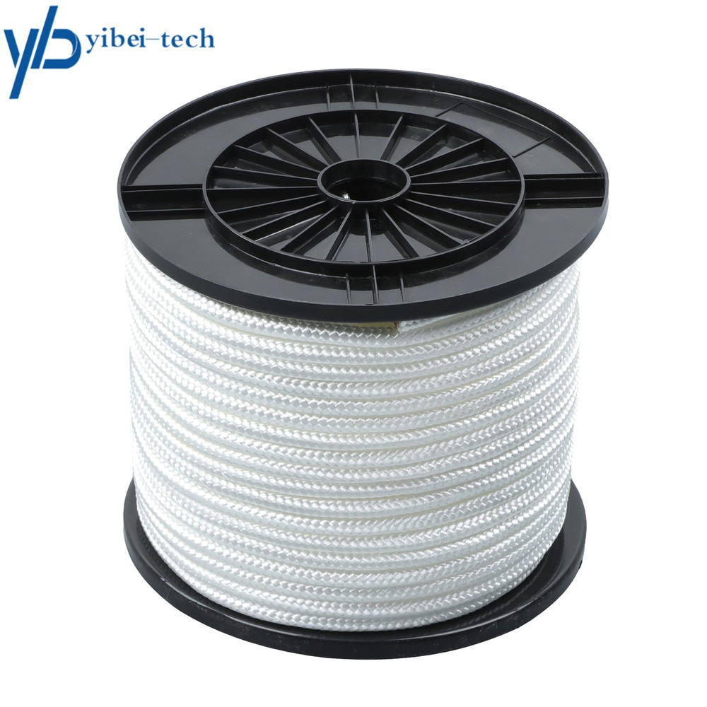 3/8 Inch Nylon Polyester Cord 250 Foot Spool Solid Braid Industrial Grade White