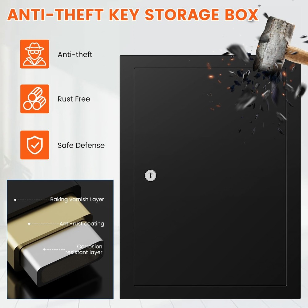 272 Keys Key Lock Box Wall Mount with 272 Numbered Hooks and 272 Colored Key ...