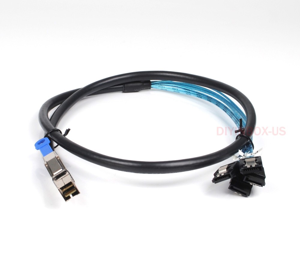 X2 Mini SFF 8644 to 4X SATA Multi-Lane Forward Breakout Splitter Data Cable 1M