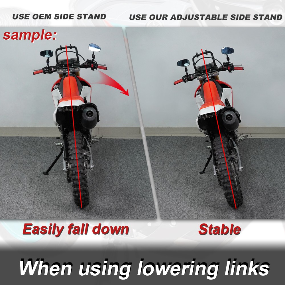 Fit For Yamaha YZF-R3 2015-2025 Adjustable Kickstand & Suspension Lowering Link