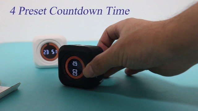 Rechargeable Rotating Pomodoro Timer - Custom Countdown 5/10/25/50 Min, ADHD Stu