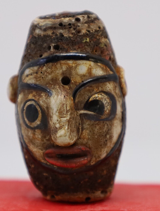 Ancient roman Both Side face bead
