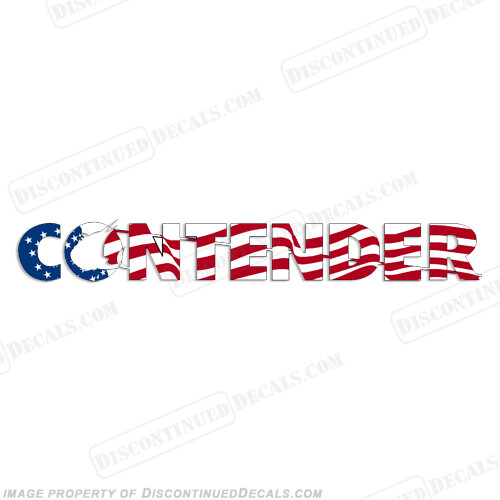 Fits Contender Boat Logo Decal Waving Flag