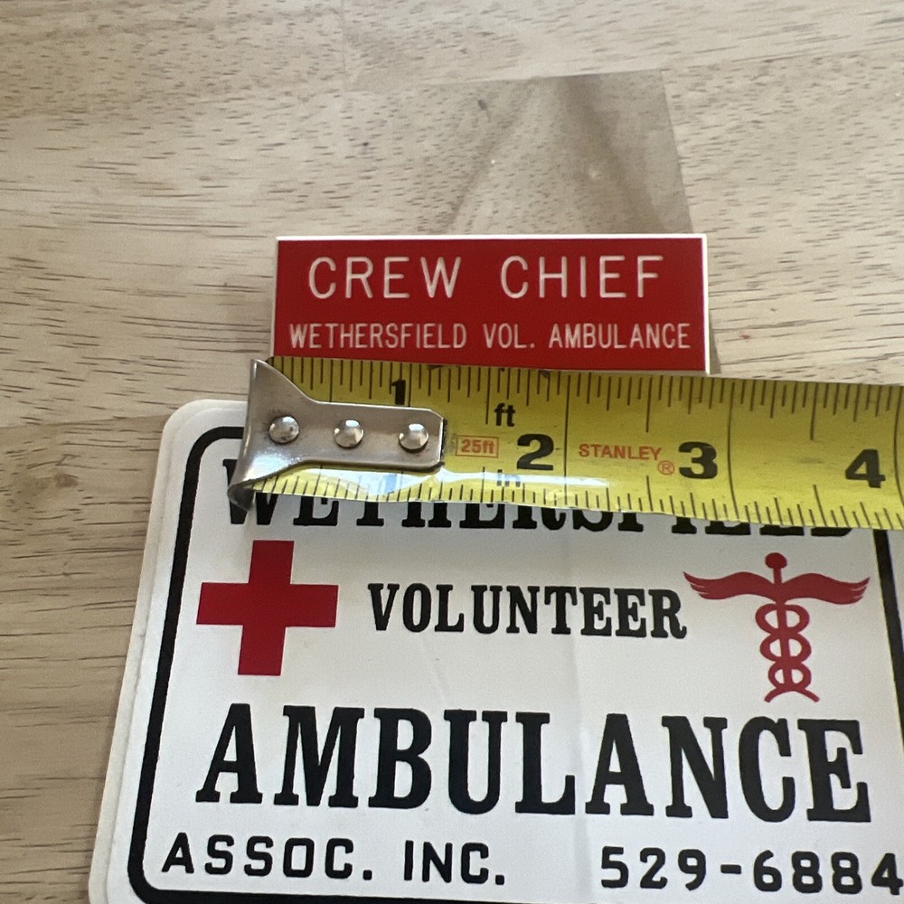 Wethersfield Connecticut Lapel Pin “Crew Chief” & Sticker
