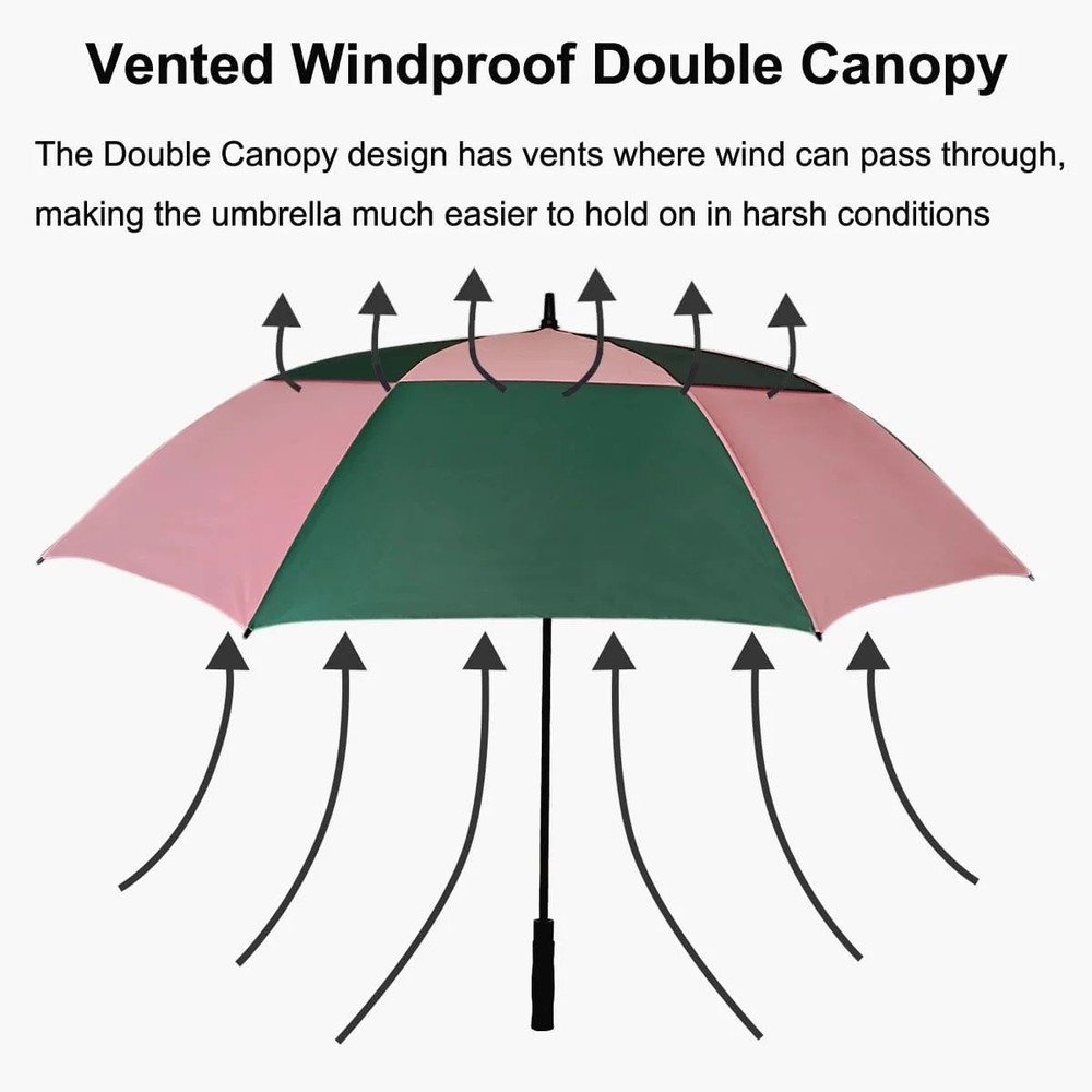 Doubwell Vented Golf Umbrella 54/62/68 Inch Automatic Extra Large Windproof