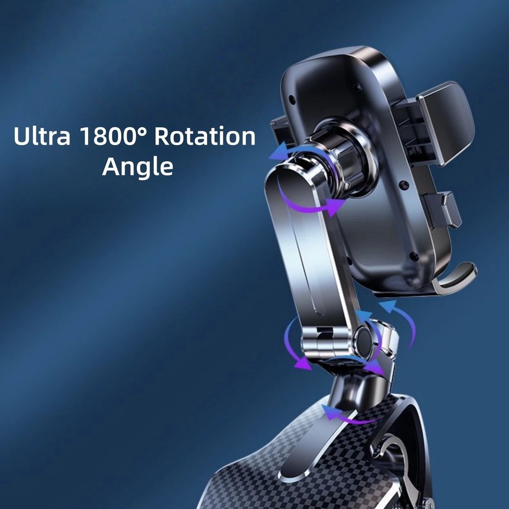 Universal Car Phone Mount – Dashboard & Mirror Clip, 360° Rotatable Clip Bracket