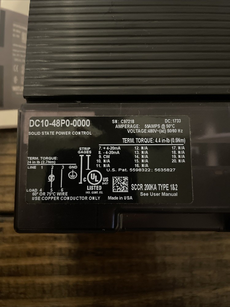Watlow DC10-48P0-0000 solid state power controller