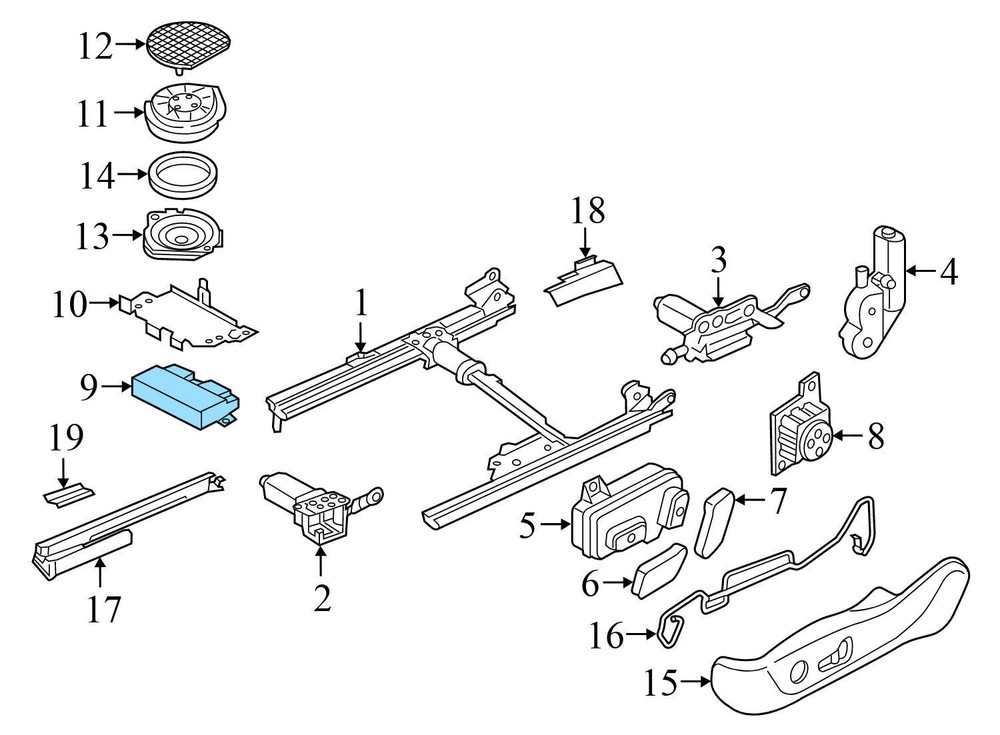 2012-2018 AUDI A6 C7 - Front LEFT SEAT / Backrest Adjustment Control Module