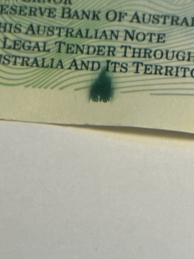 Very Rare,Print Error 1999 $100 Note , MacFarlane/Evans Print Error .