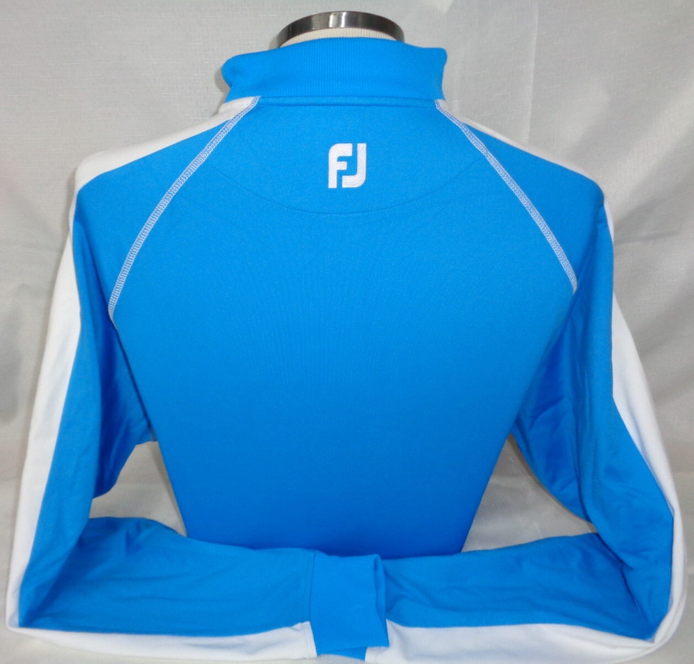 NEW FOOTJOY drirelease PERFORMANCE 1/2 ZIP PULLOVER JACKET, BLUE/WHITE, LARGE
