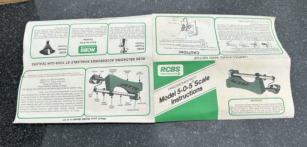 RCBS 5-0-5 Scale Reloading Powder Model 505 w/ Box & Paperwork