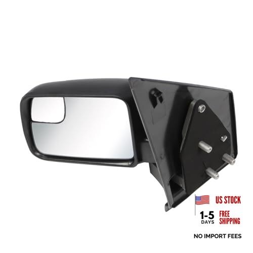 Black Left Side Mirror Assembly Compatible with 2011-2013 Transit Connect Side